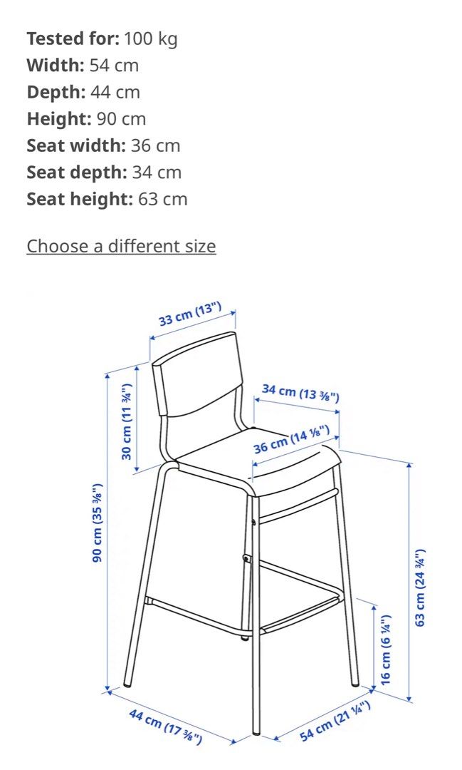 IkeaCounter top/ Bar top chairs x2, Furniture & Home Living, Furniture