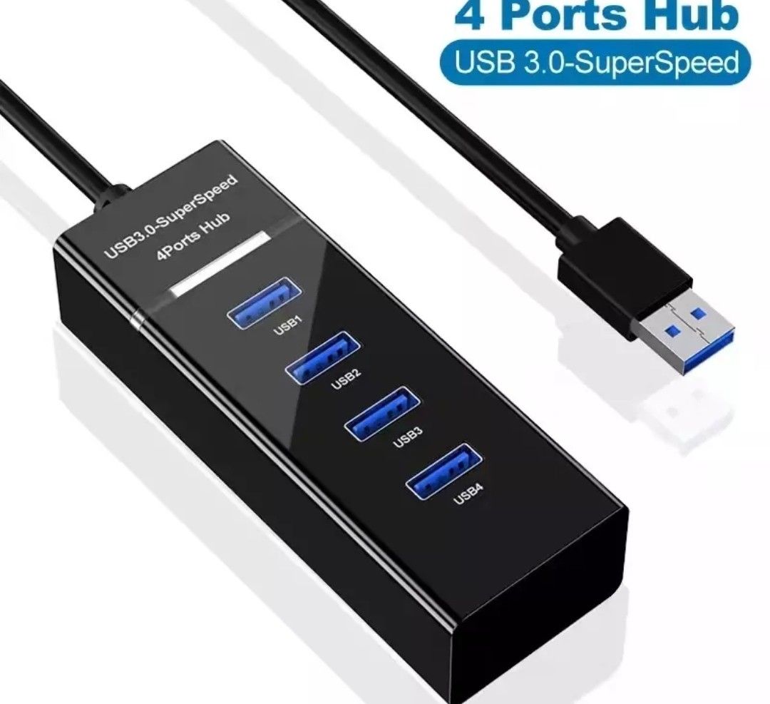 Improved 4 Ports USB Hub 3.0 Multi Splitter Adaptor Expander For