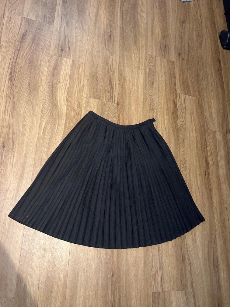 Japanese Style Elastic High Waist Long Women Vintage Plaid A-Line Pleated Skirts