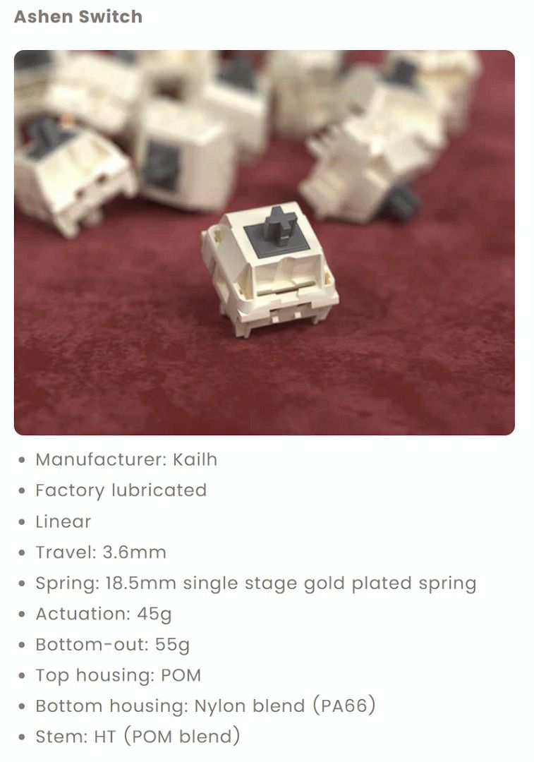 Kailh Ashen Switches x85 pcs (from QK75 GB), Computers & Tech, Parts