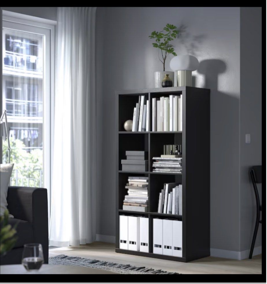 Kallax IKEA Shelves (8 cubbies) Black, Furniture & Home Living