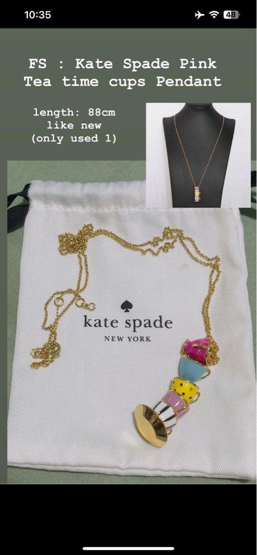 Teacup necklace kate spade sales