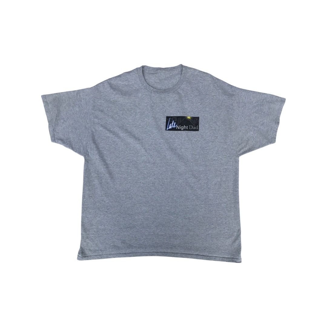 Late Night Dad Tee (Category: Tshirts & Polo Shirts ) located in Manila. Submitted by 240presolution (Listing ID 1231250124, Image 1). Description: Late Night Dad Tee SIZE: 2XL W24 x L29 PRICE: ₱300 Issues: Back hit print Faded or Crack but not that visible.