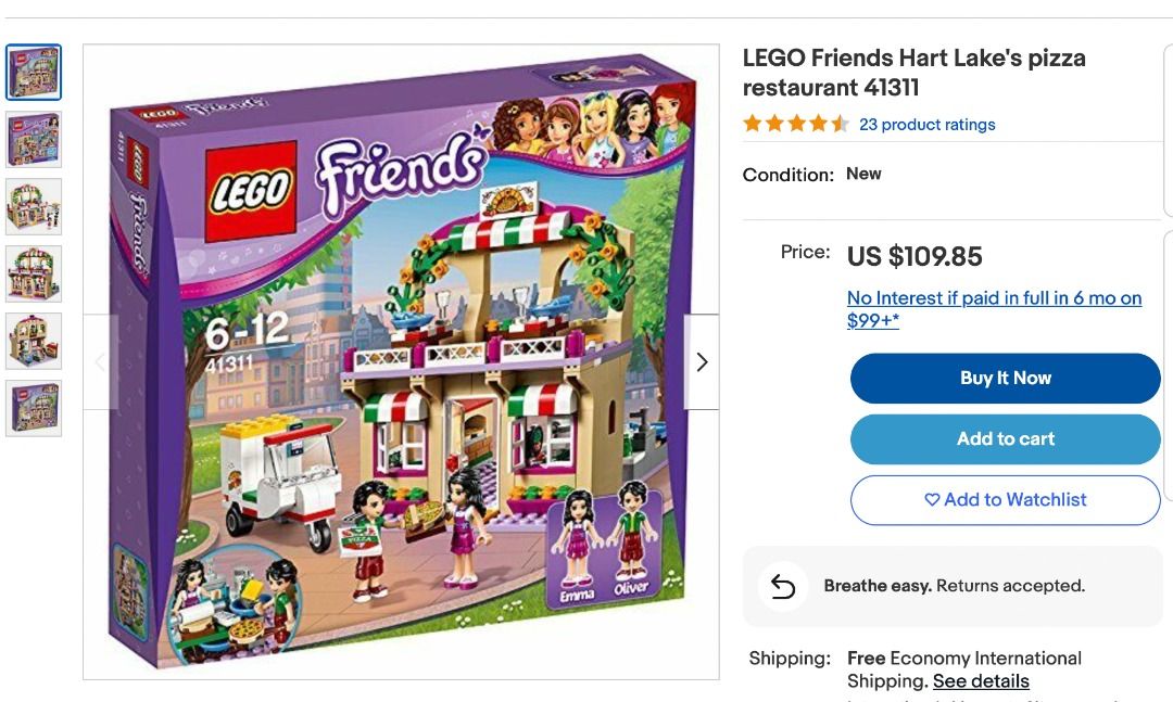 LEGO Friends 41311 Heartlake Pizzeria Brand New Not Opened