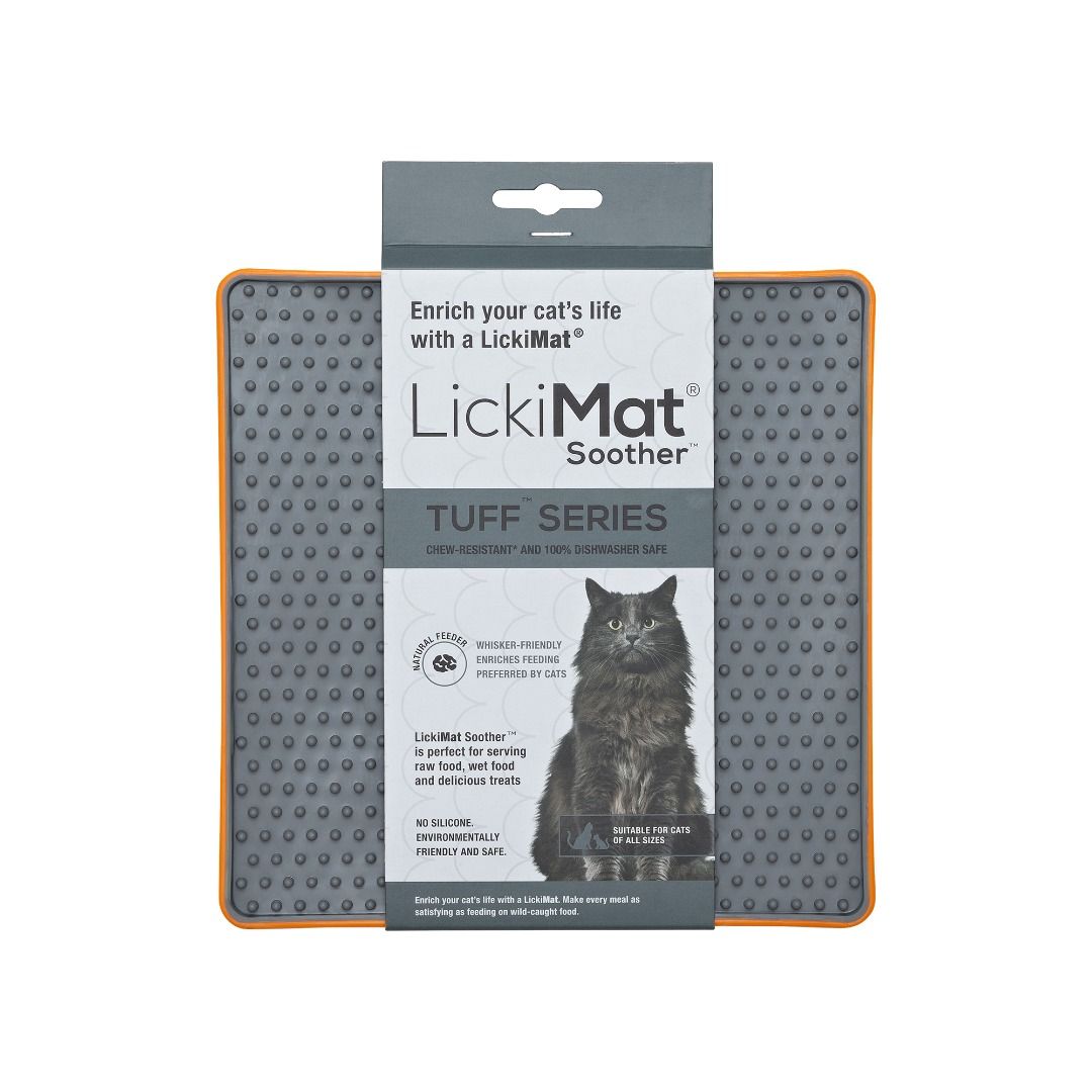LickiMat Tuff Soother Slow Feeder Mat (Cat Packaging) Collection Lick