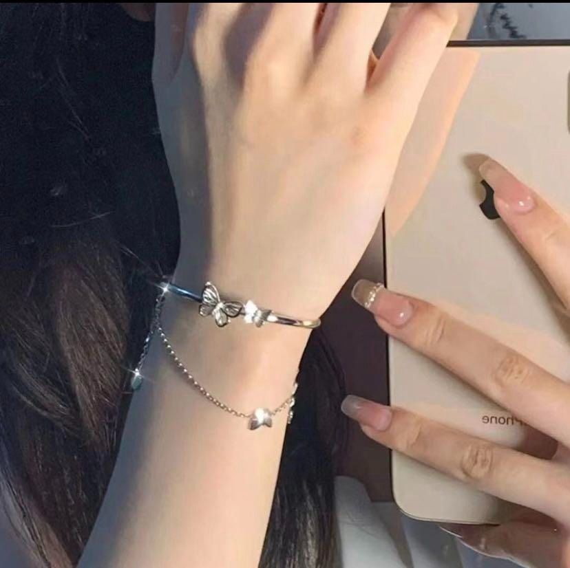 Light Luxury Butterfly Bracelet Girls New Style Open Tassel Pendant