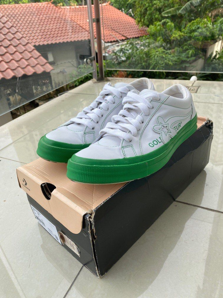 UK10 CONVERSE X GOLF le FLEUR KELLY GREEN GREEN WHITE LIKE NEW NIKE DUNK ADIDAS SB