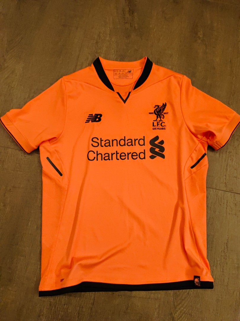 Liverpool FC NEW BALANCE Orange 125 Years Soccer Jersey shirt size XLB / XS