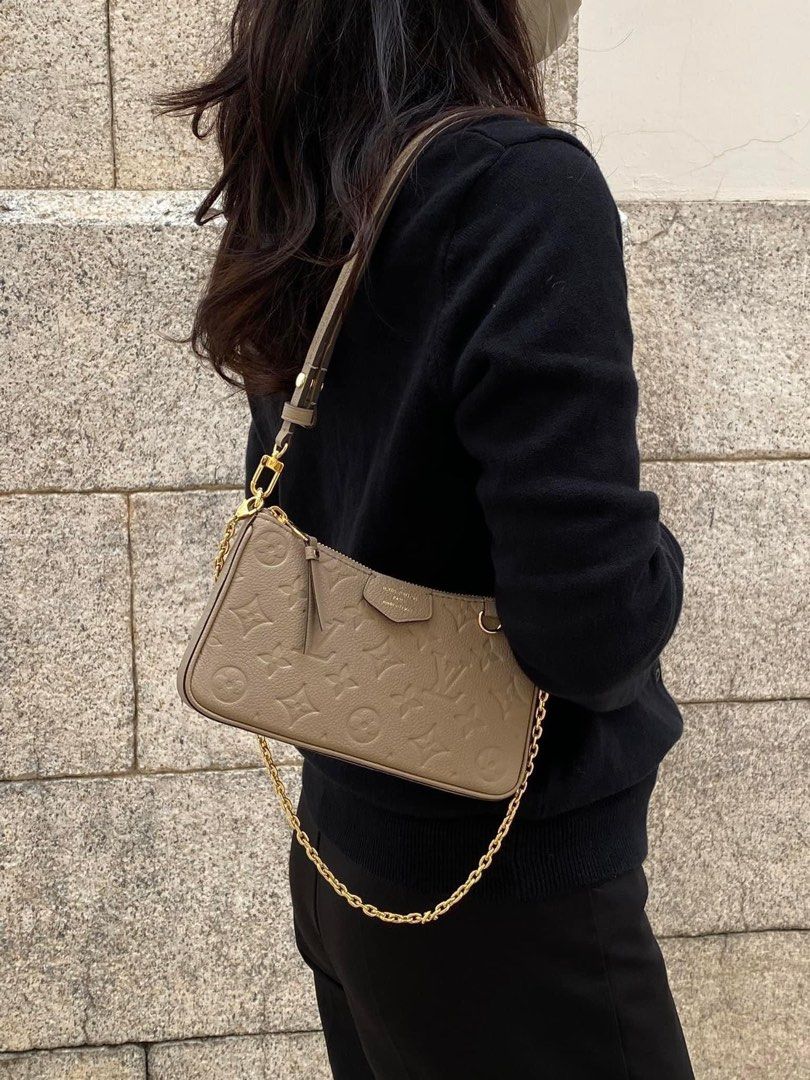 Louis Vuitton Easy Pouch on Strap Shoulder Bag Creme Monogram Empreinte  Leather
