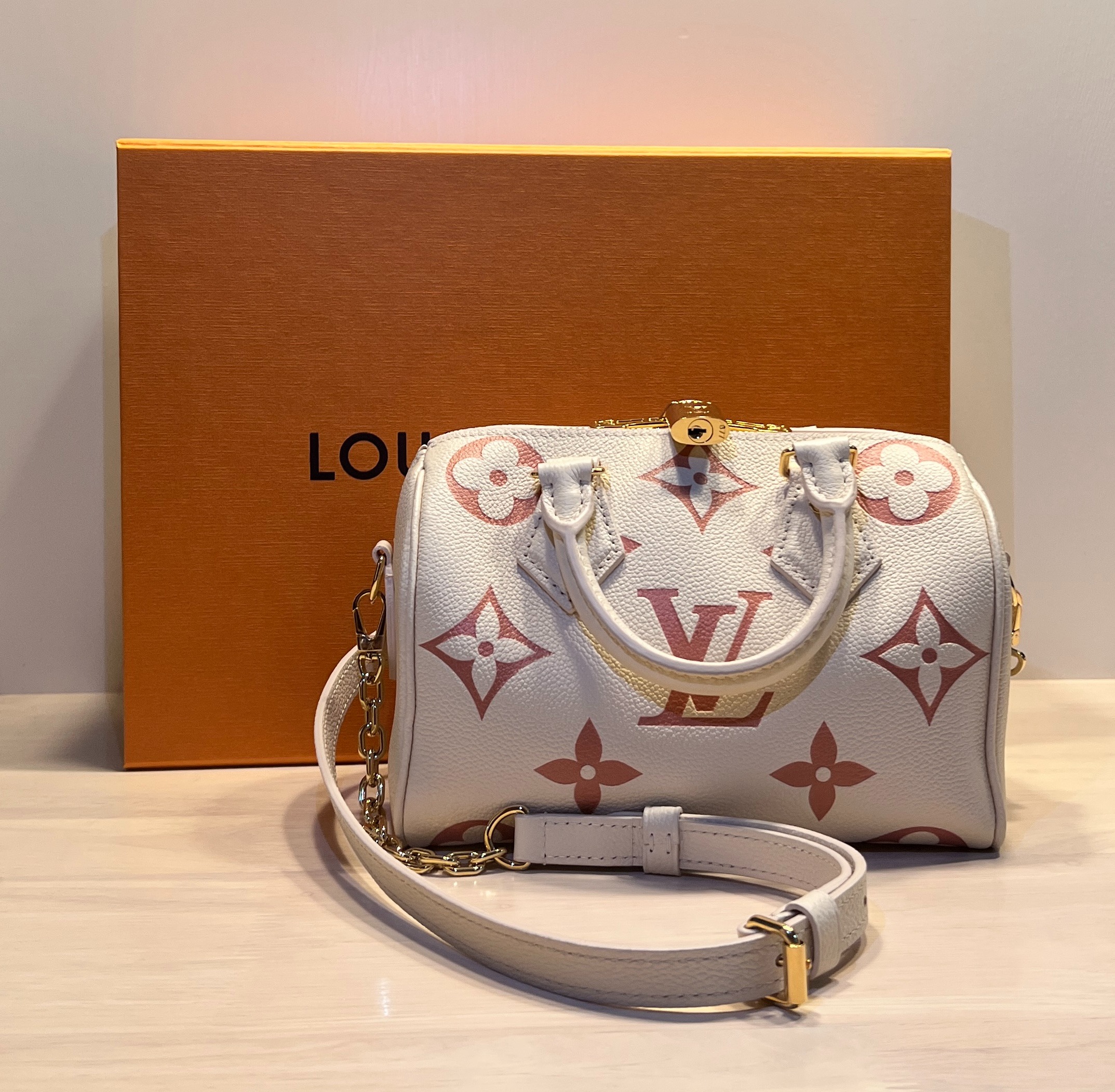 Louis Vuitton NEW Speedy 20 Cream Rose Trianon Empreinte Unboxing