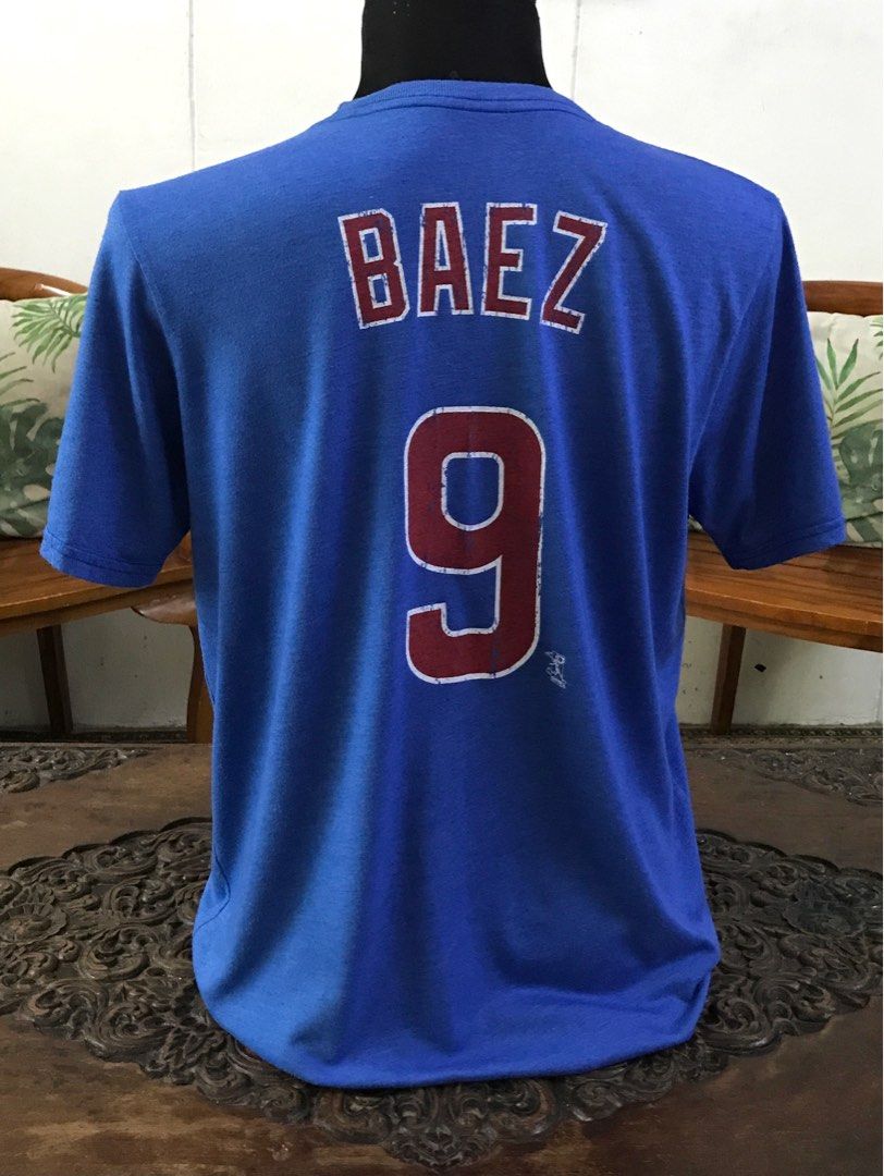 Men's Majestic Chicago Cubs #9 Javier Baez Authentic Blue