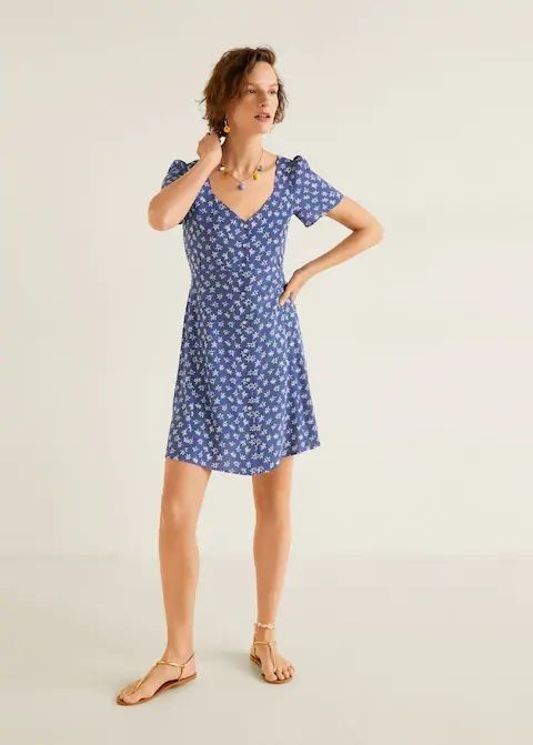 Mango buttoned top printed dress