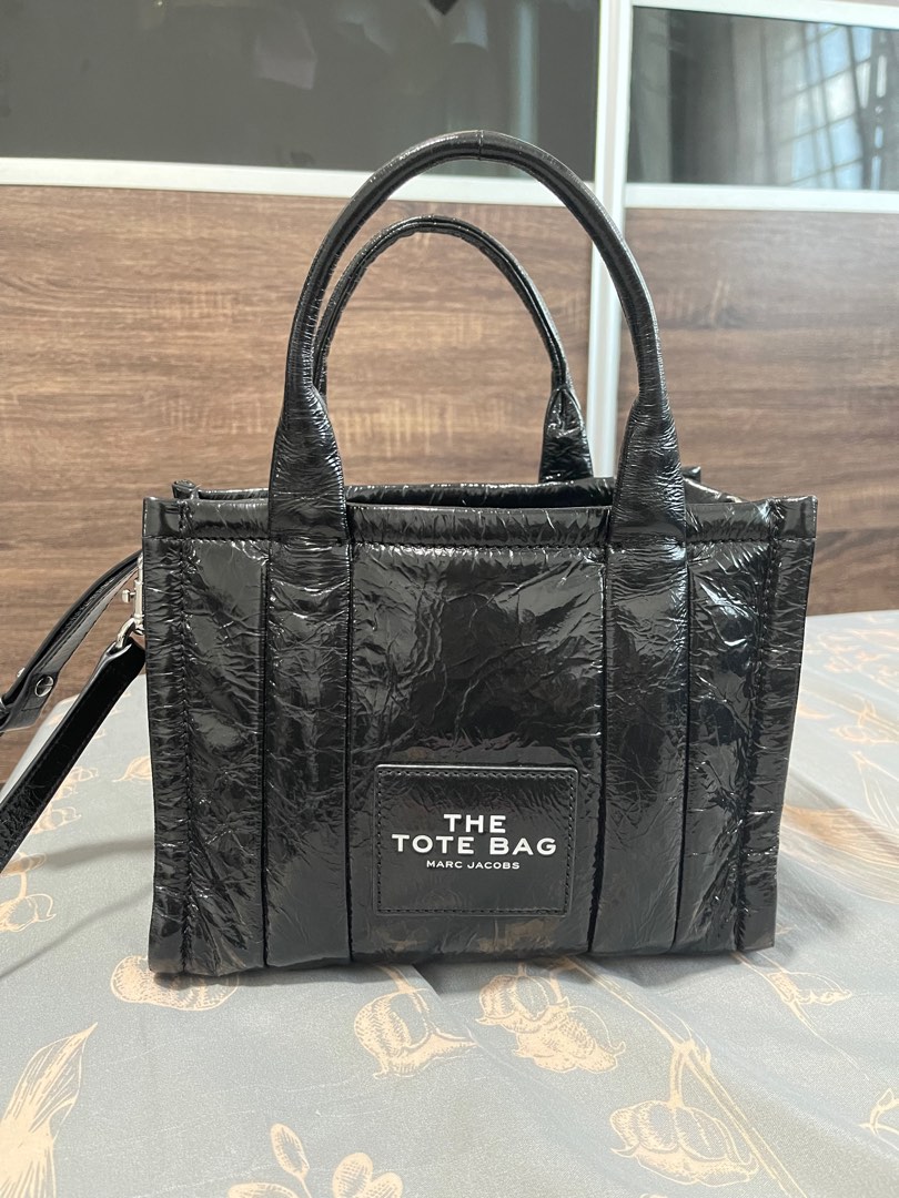 MARC JACOBS: SHINY CRINKLE MINI TOTE, Luxury, Bags & Wallets on Carousell