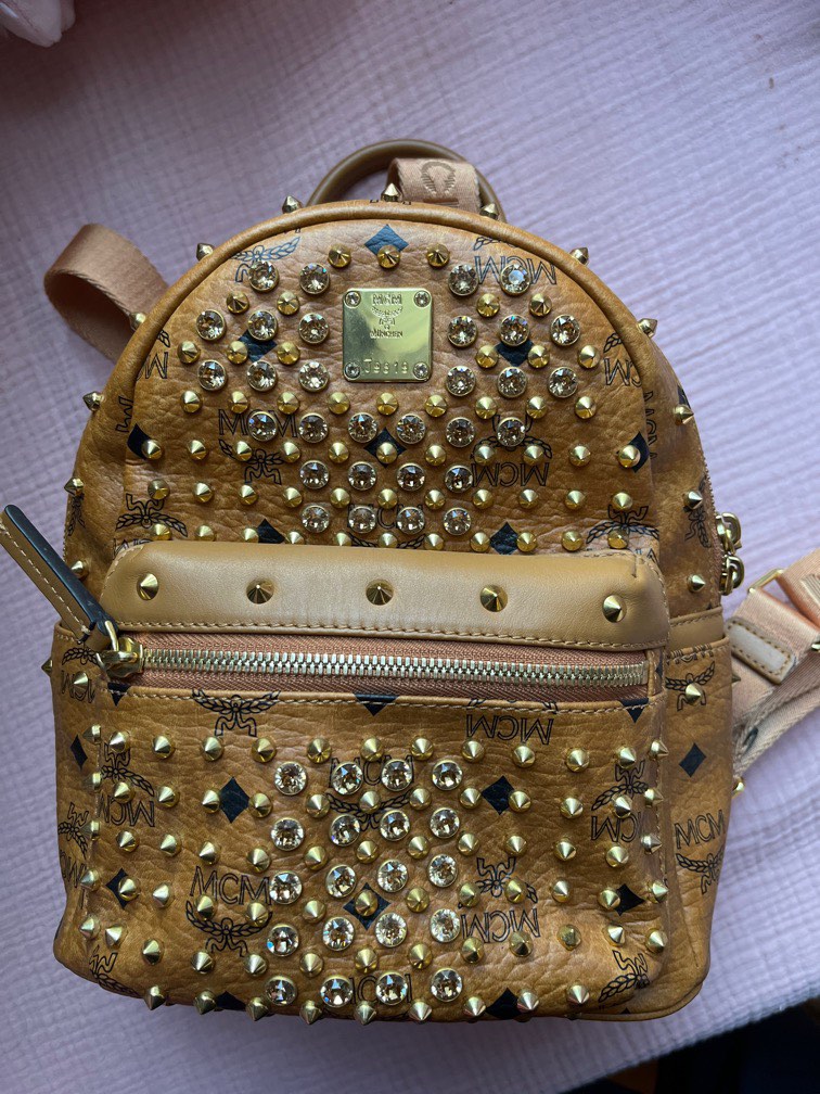 MCM mini backpack studded Luxury Bags Wallets on Carousell