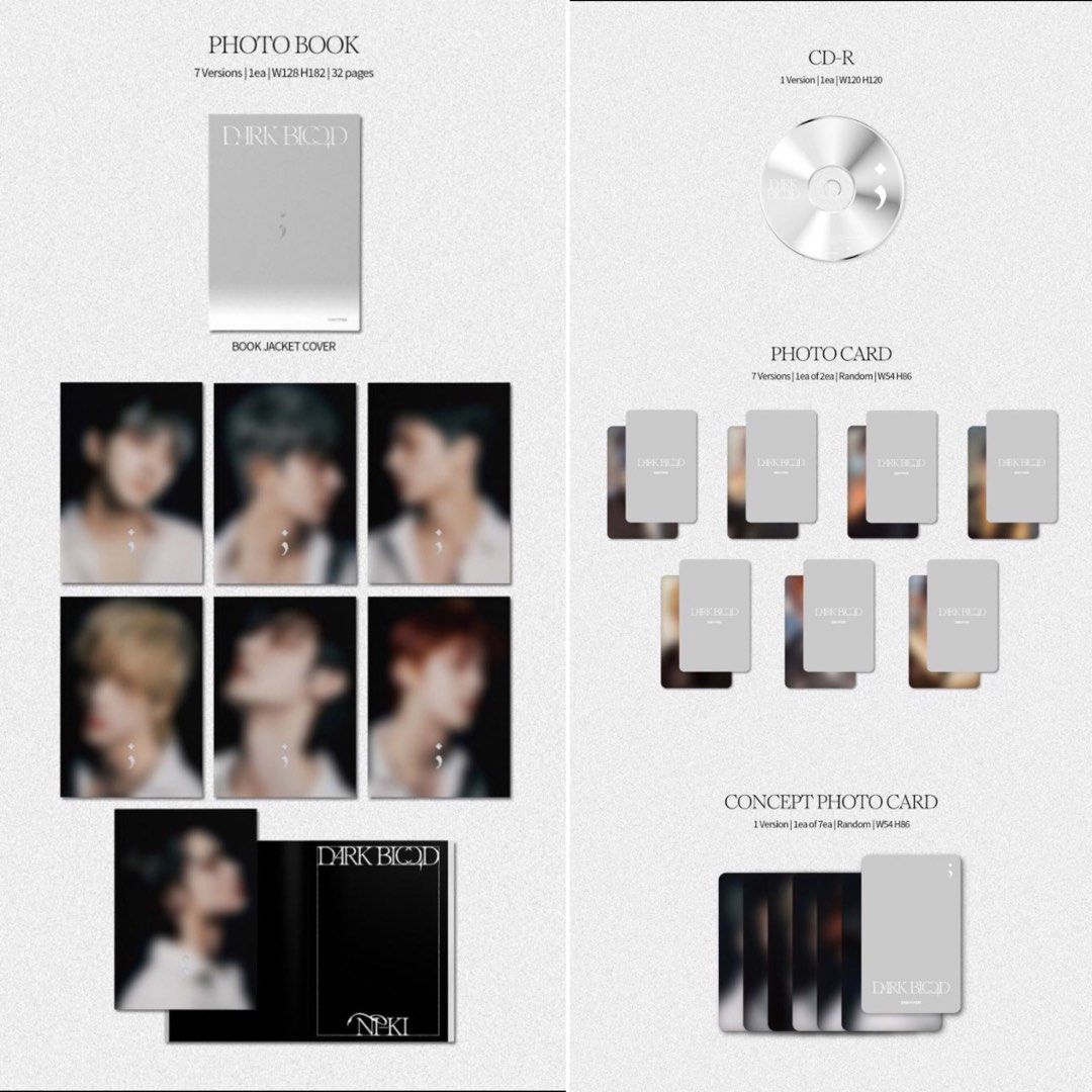 [Members/Standard Ver.] Enhypen Dark Blood Album. enhypen members