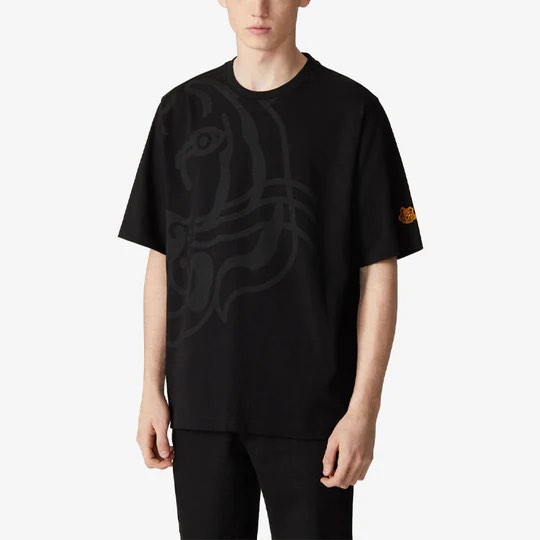Men s KENZO K Tiger Tiger Head Pattern Round Neck Short Sleeve