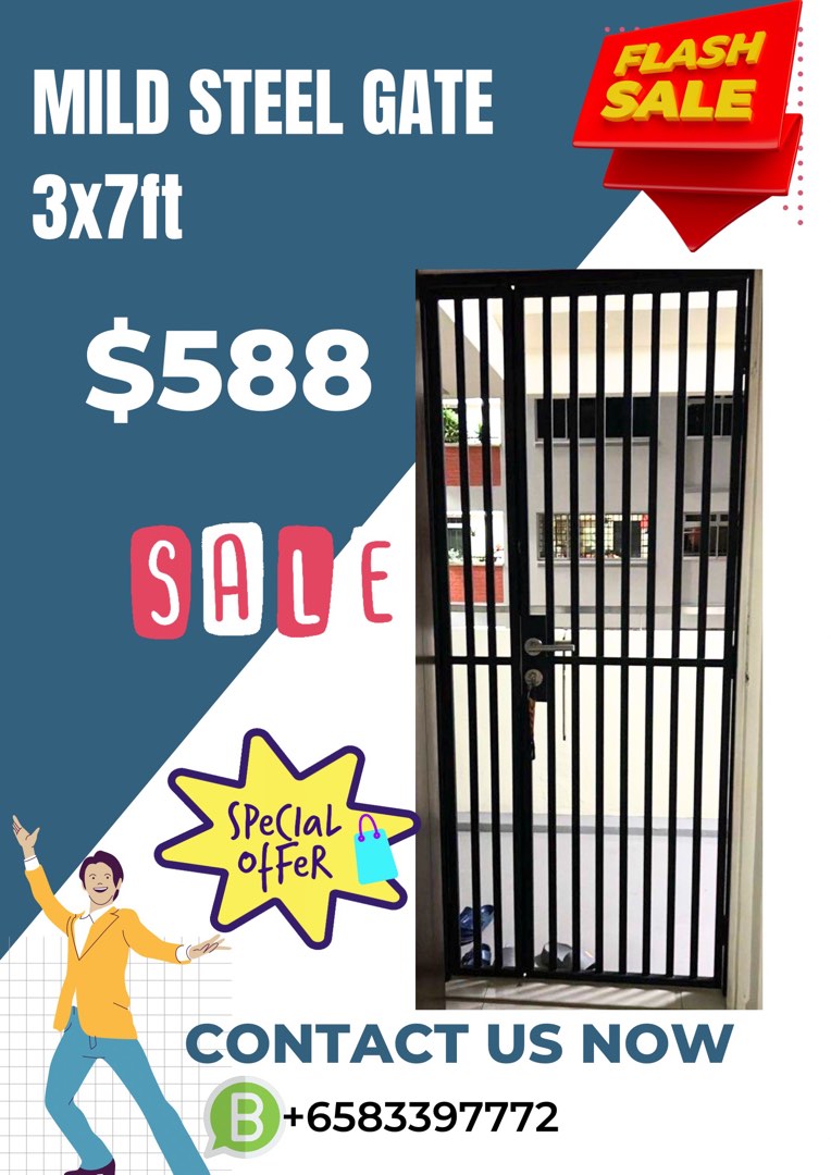 Mild steel gate 3x7ft Promo Item 588, Furniture & Home Living