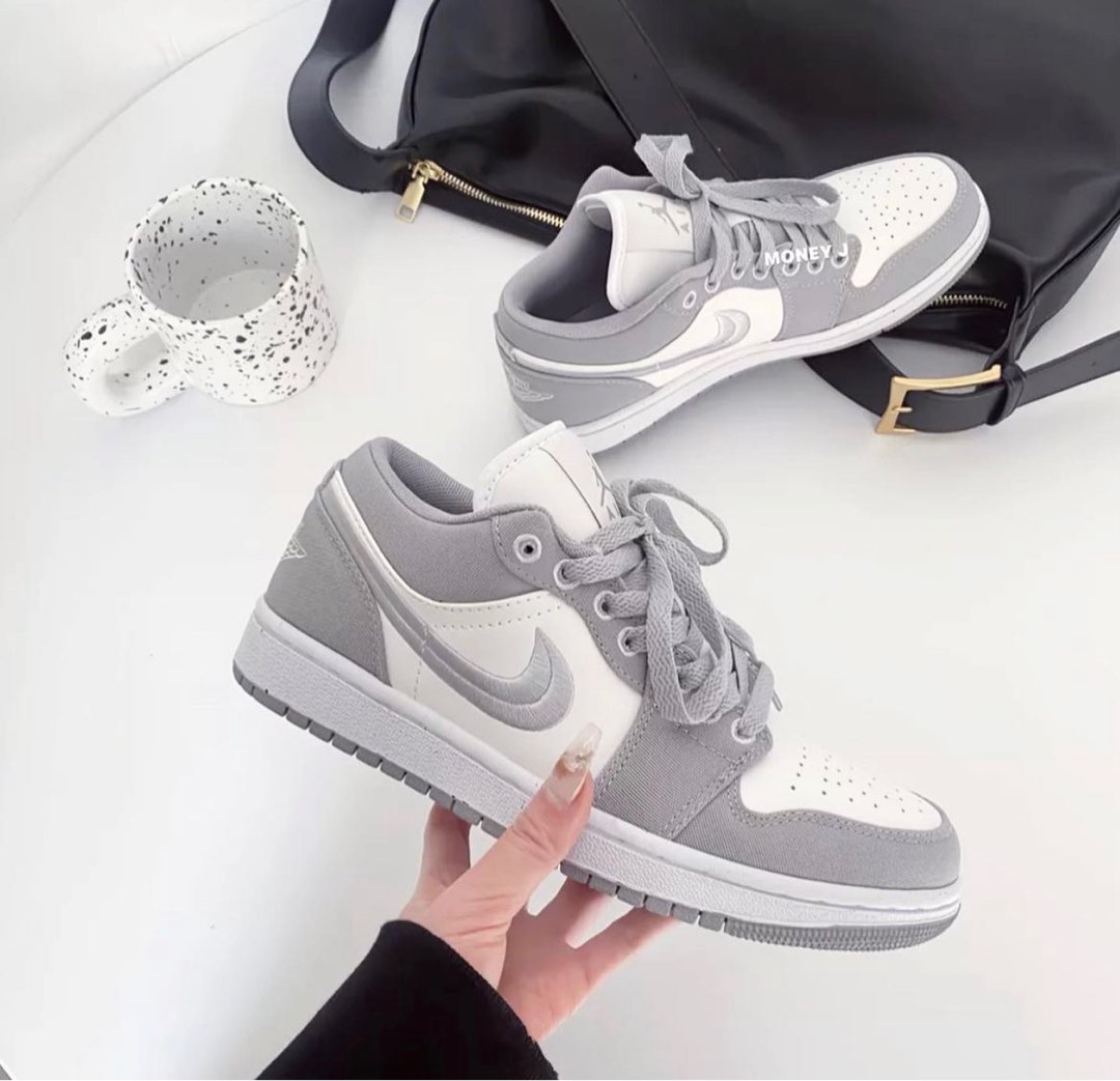 Nike Air Jordan 1 Low Light Steel Grey, Women's Fashion, Footwear ...