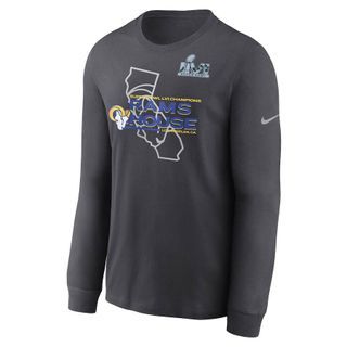 NIKE Los Angeles Rams Super Bowl LVI Champs Anthracite Long Sleeve Shirt