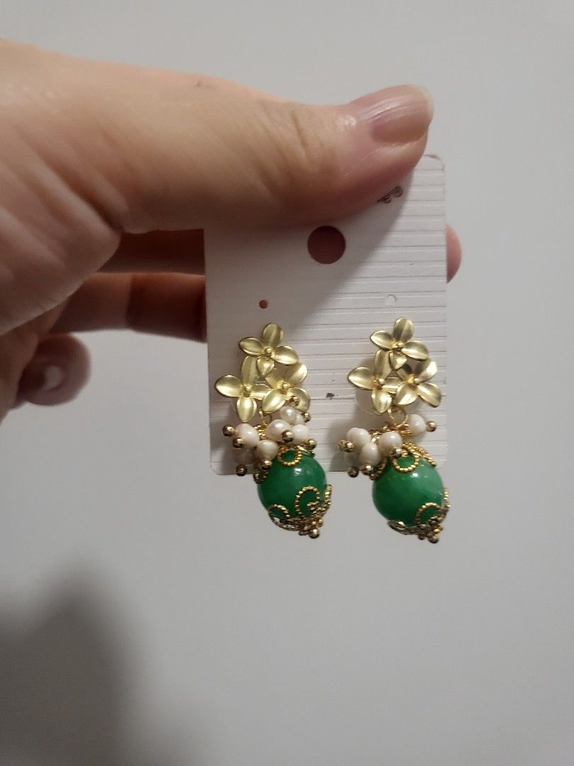 Faux jade shop earrings