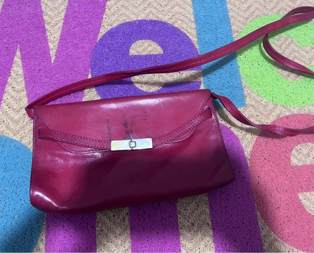 ORIGINAL FURLA LEATHER SHOULDER BAG MADE IN ITALY, Women's Fashion