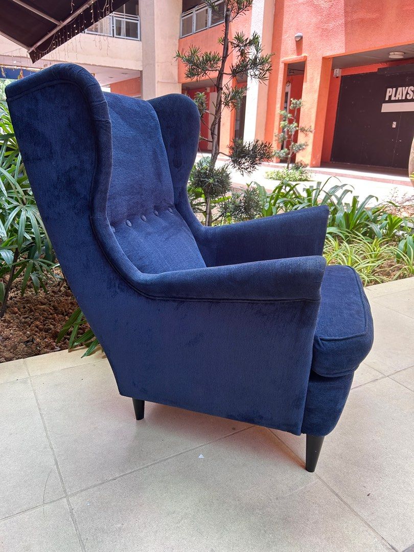 ORIGINAL ikea STRANDMON wingchair FABRIC not velvet Furniture