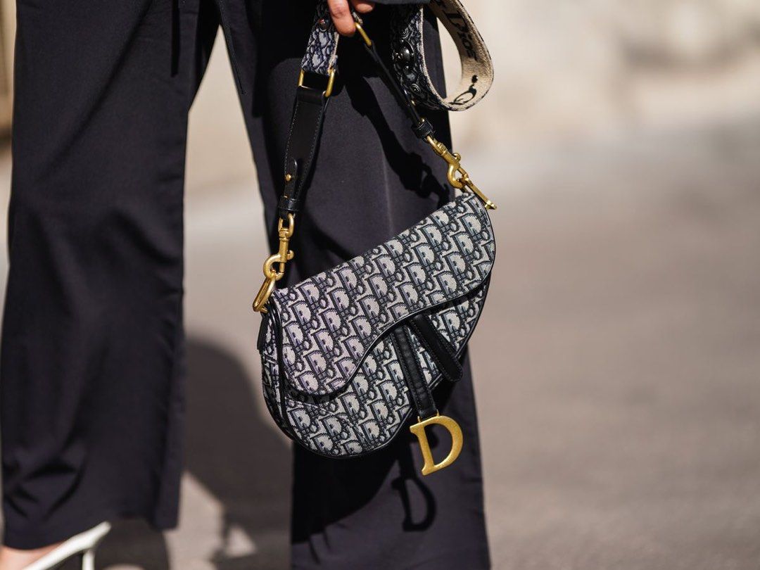 Dior Saddle Bag Beige and Black Oblique Jacquard - THE PURSE AFFAIR