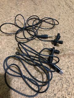 Pair of quality clip on phone mics -3.5mm and type C ends