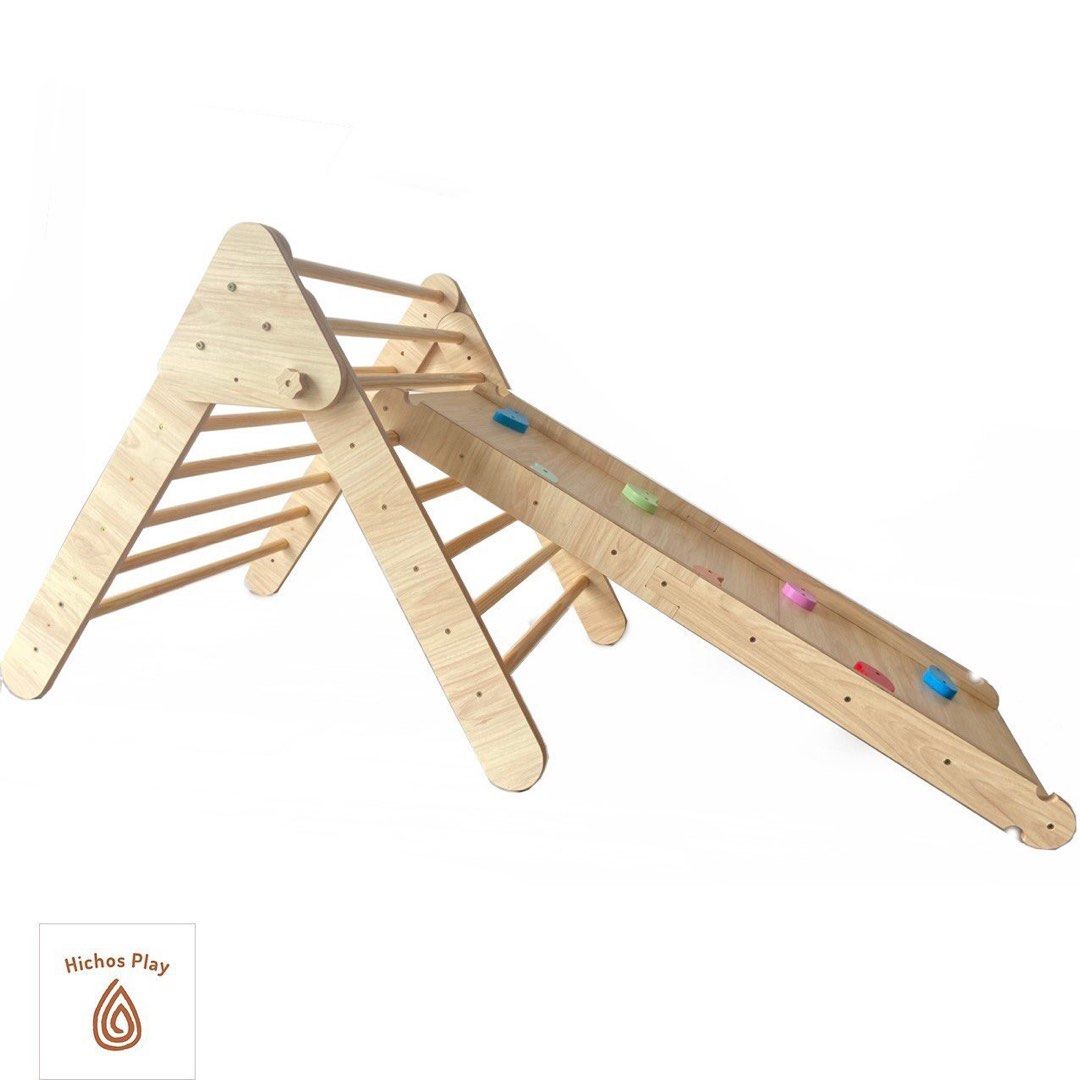 Pikler Triangle With Rock Climbing Ramp Set, Babies & Kids, Baby ...