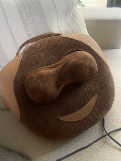 Portable Soft Brown Fabric Electric Back Massager with Handle
