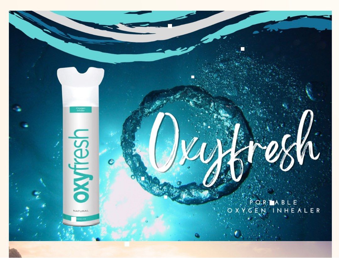 PORTABLE OXYGEN INHALER oxyfresh A Breath of Fresh Air 1000ml/bottle
