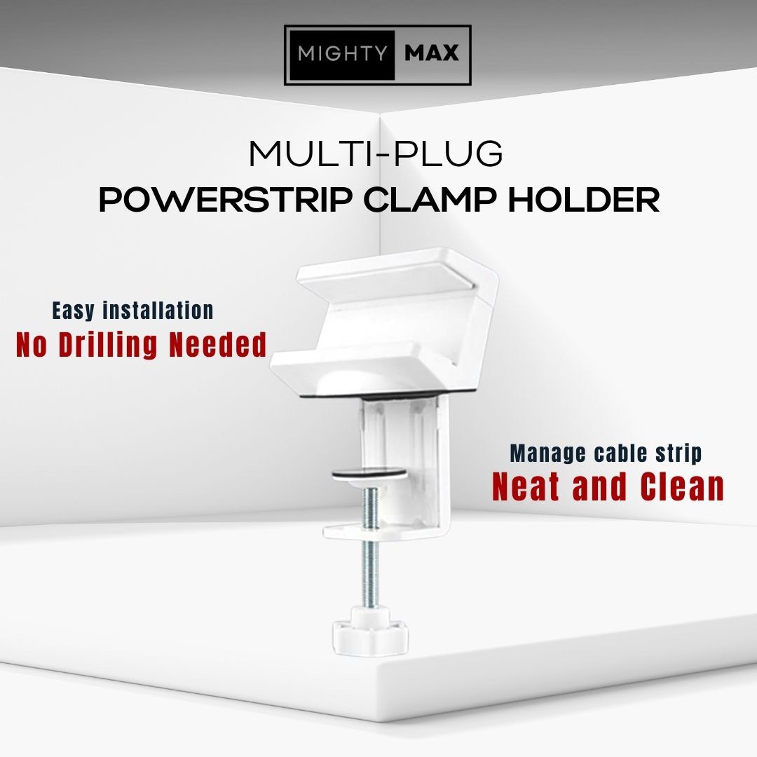 [SG STOCK] Ergonomic Power Strip Holder, CClamp on Desktop Table, AC