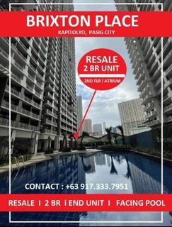 Pre Owned Resale 2 BR at Brixton Place in  Kapitolyo Pasig