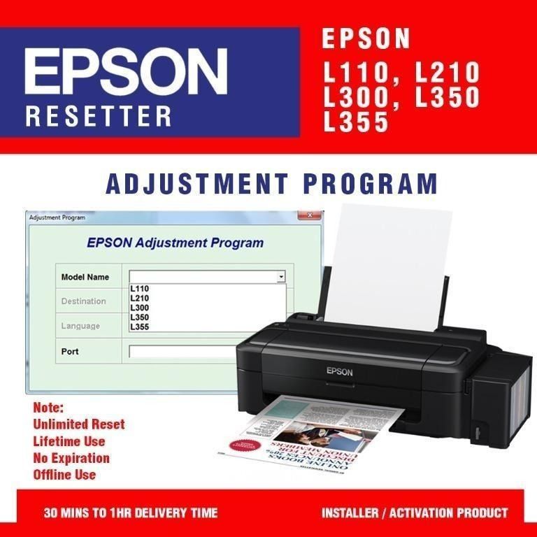 Printer Epson Resetter Epson L110 L210 L300 L350 L355 09506605194