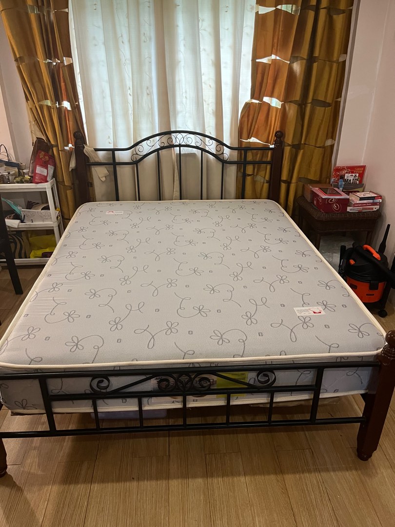 Queen Sized Mandaue Foam Mattress and Bed Frame on Carousell