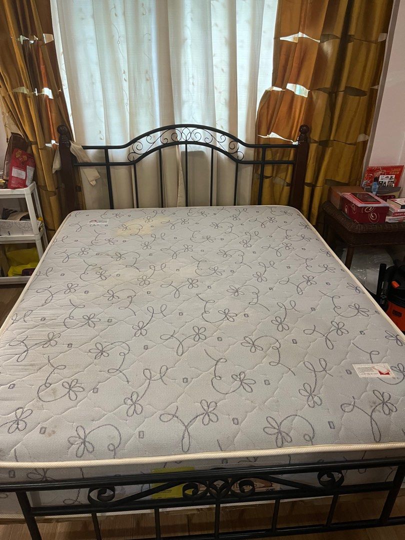 Queen Sized Mandaue Foam Mattress and Bed Frame on Carousell