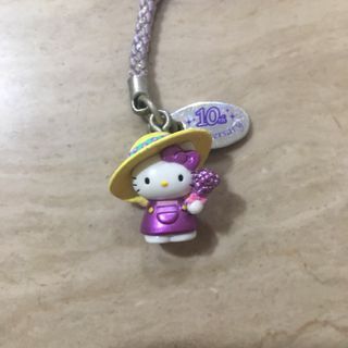 ˗ˏˋRARE original licensed purple gardener 10th anniversary sanrio gotochi hello kitty charm phone bag keychain collectables kawaii harajuku figure from japanˎˊ˗