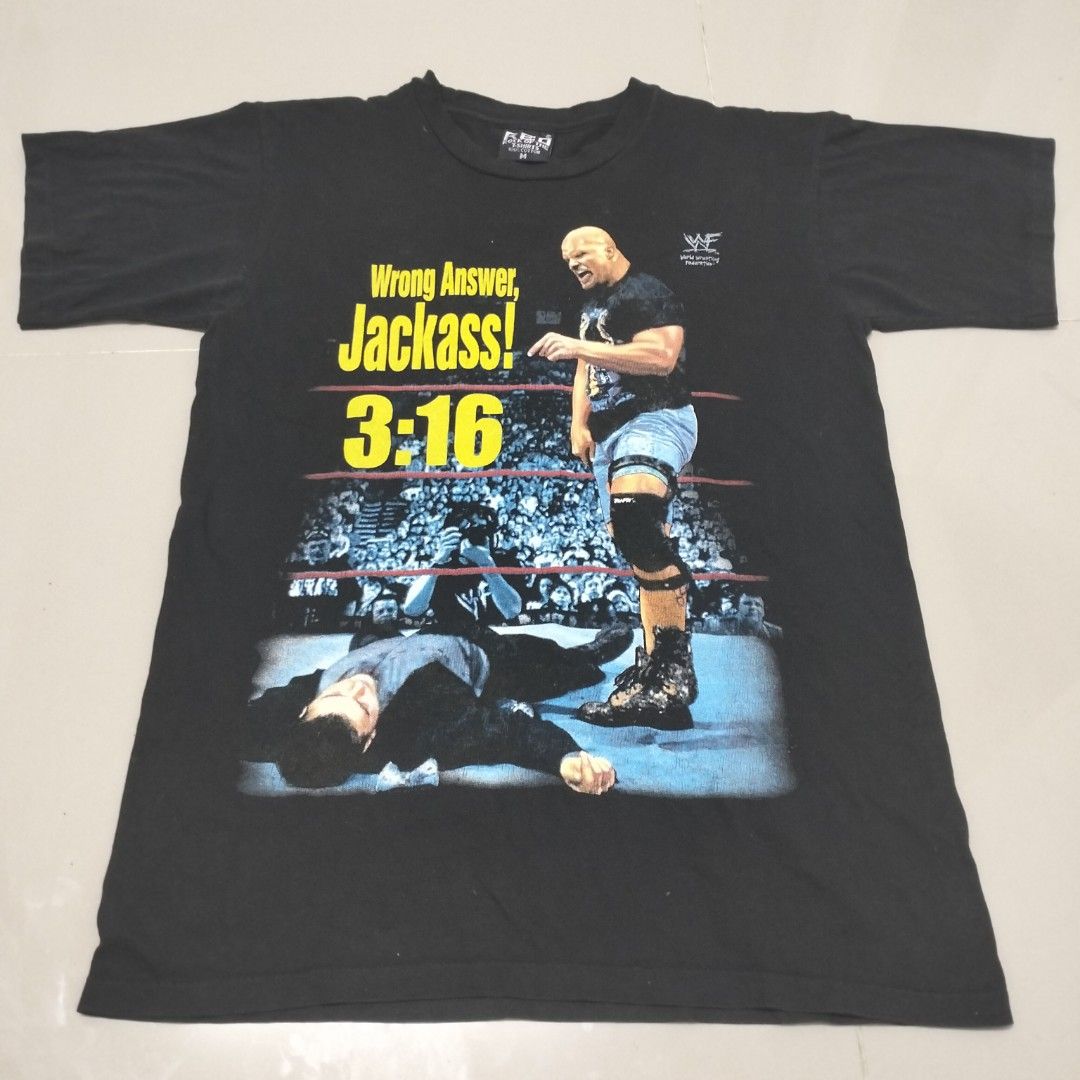 Y2K Stone Cold Steve Austin What? Wrestling WWE t-shirt Medium