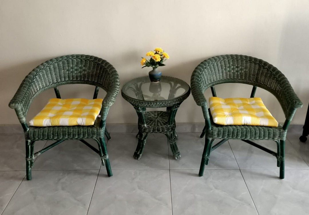 Ratten chairs with a small coffee table, Furniture & Home Living ...