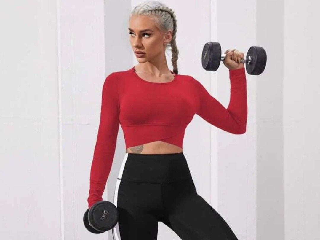 red exercise top