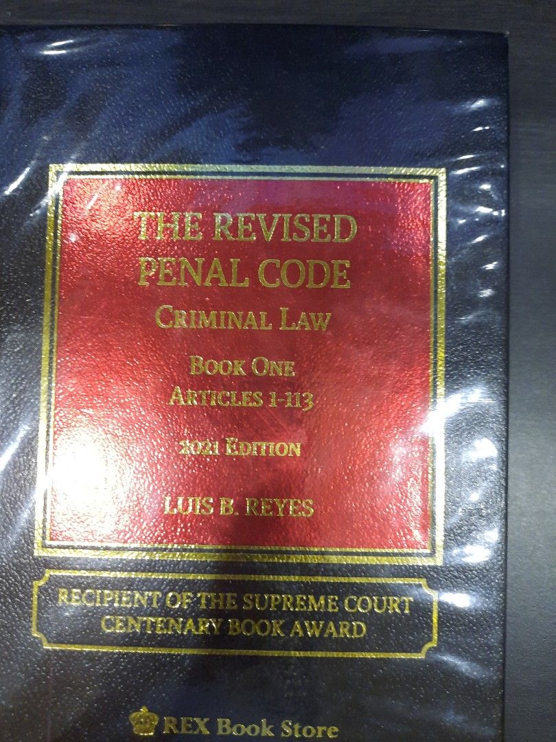 Revised penal code book 1 reyes 2021 edition law school negotiable