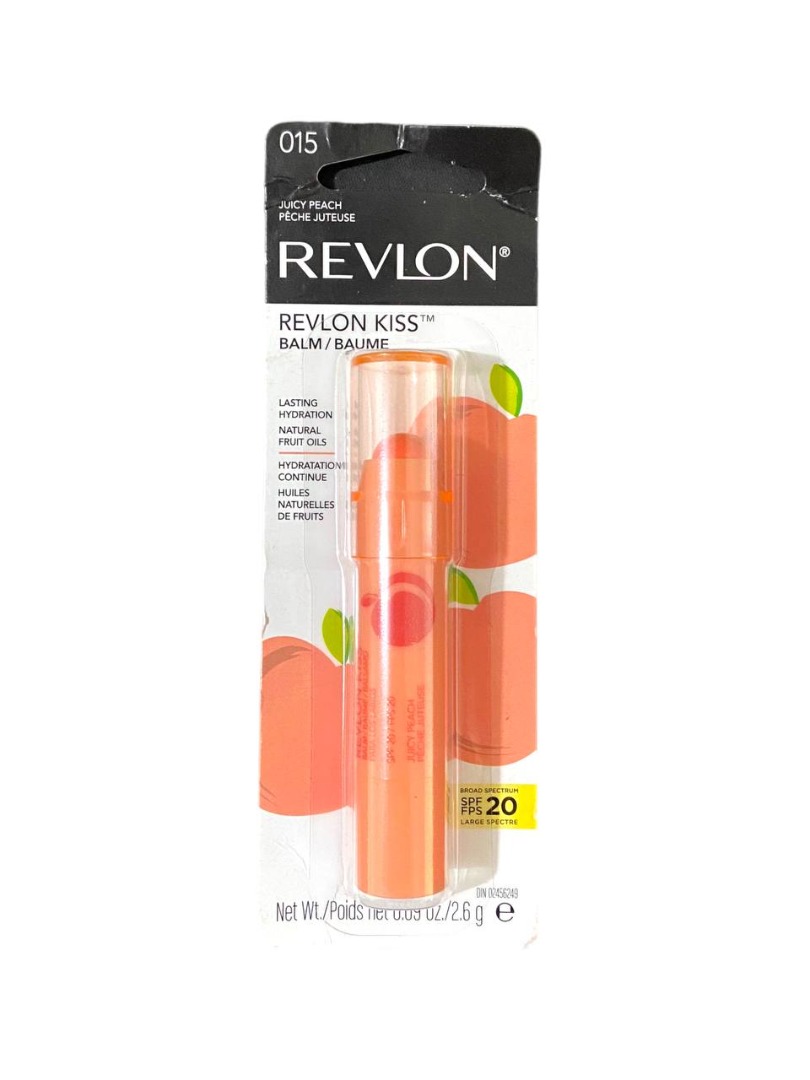 Revlon Kiss Tinted Lip Balm Face Makeup With Lasting Hydration Spf 20 Juicy Peach 25g On 