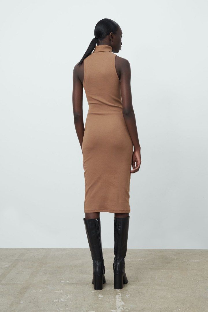High neck dress trf zara clearance