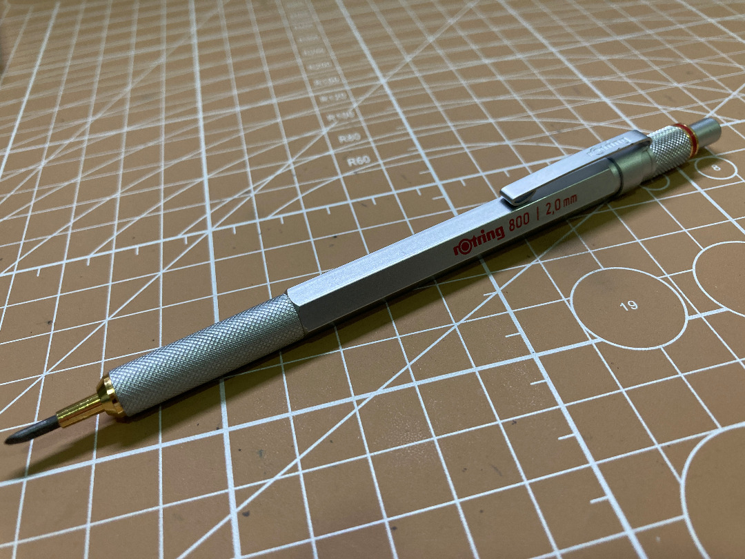 Rotring 800 2mm Silver Color Lead Holder Mechanical Pencil Drafting