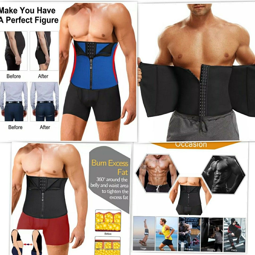 Men's Slimming Waist Trainer Hook-and-eye Body Shaper Corset Tummy Control Belly  Fat Burner Fitness Shapewear