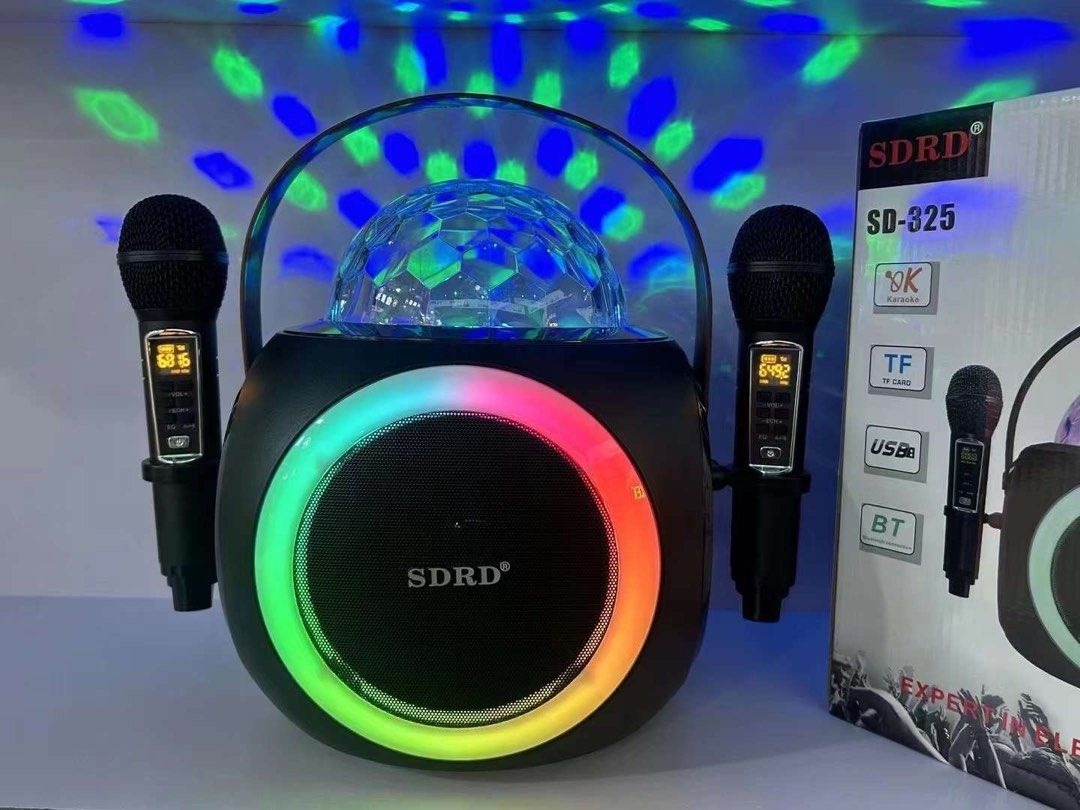 SDRD SD325 Karaoke Bluetooth Speaker with Disco light and Wireless Mic