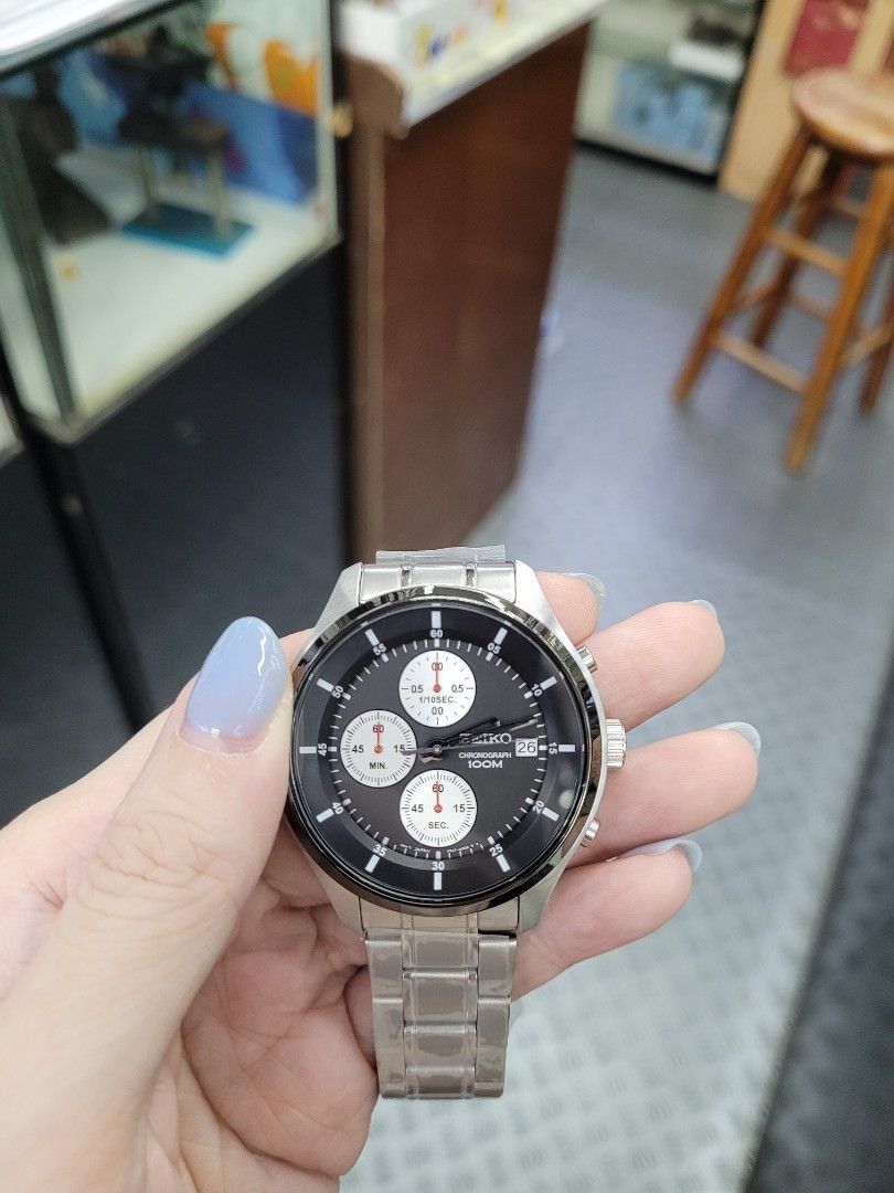 Seiko Quartz SKS545P1 Chronograph Black Panda dial Men s Fashion