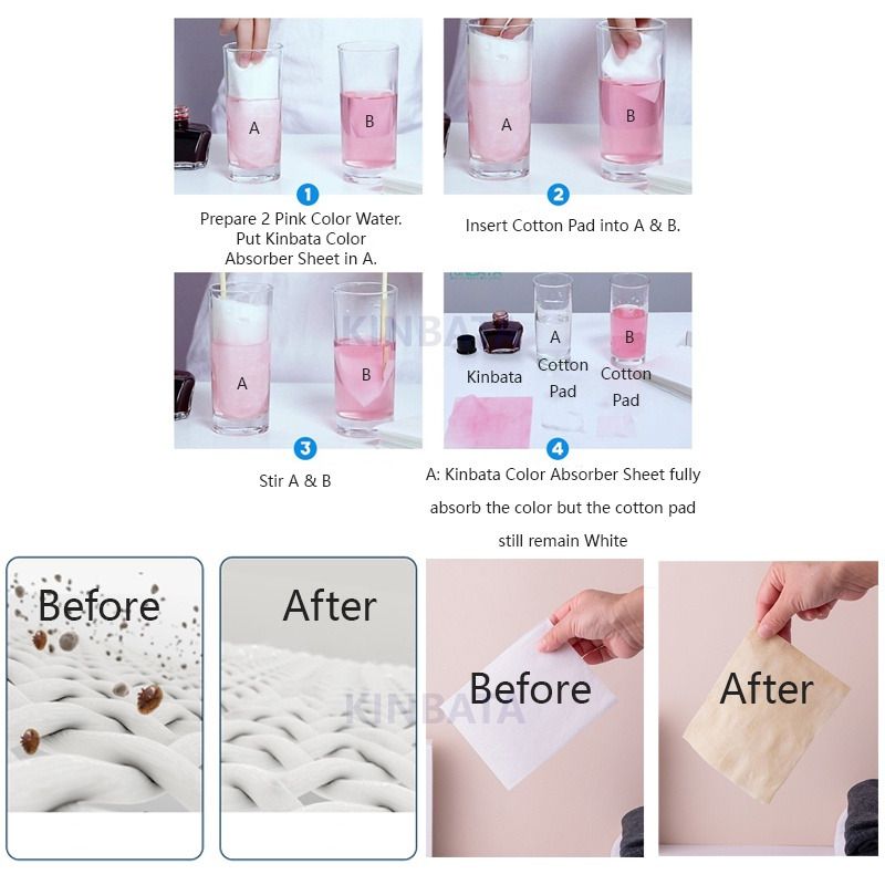 Kinbata Color & Dirts Absorption Colour Catcher Laundry Sheet Anti Mite  Anti Bacteria / Anti-Dye 35pcs