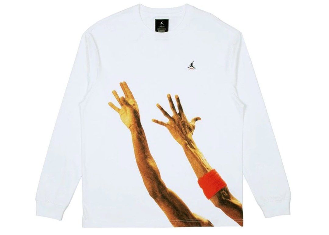 Size S) Union Los Angeles x Air Jordan Jumpan Longsleeve White