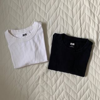 [SOLD AS SET] Uniqlo Crewneck Shirt in Black & White